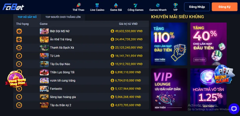 Thưởng nạp lại 17king88